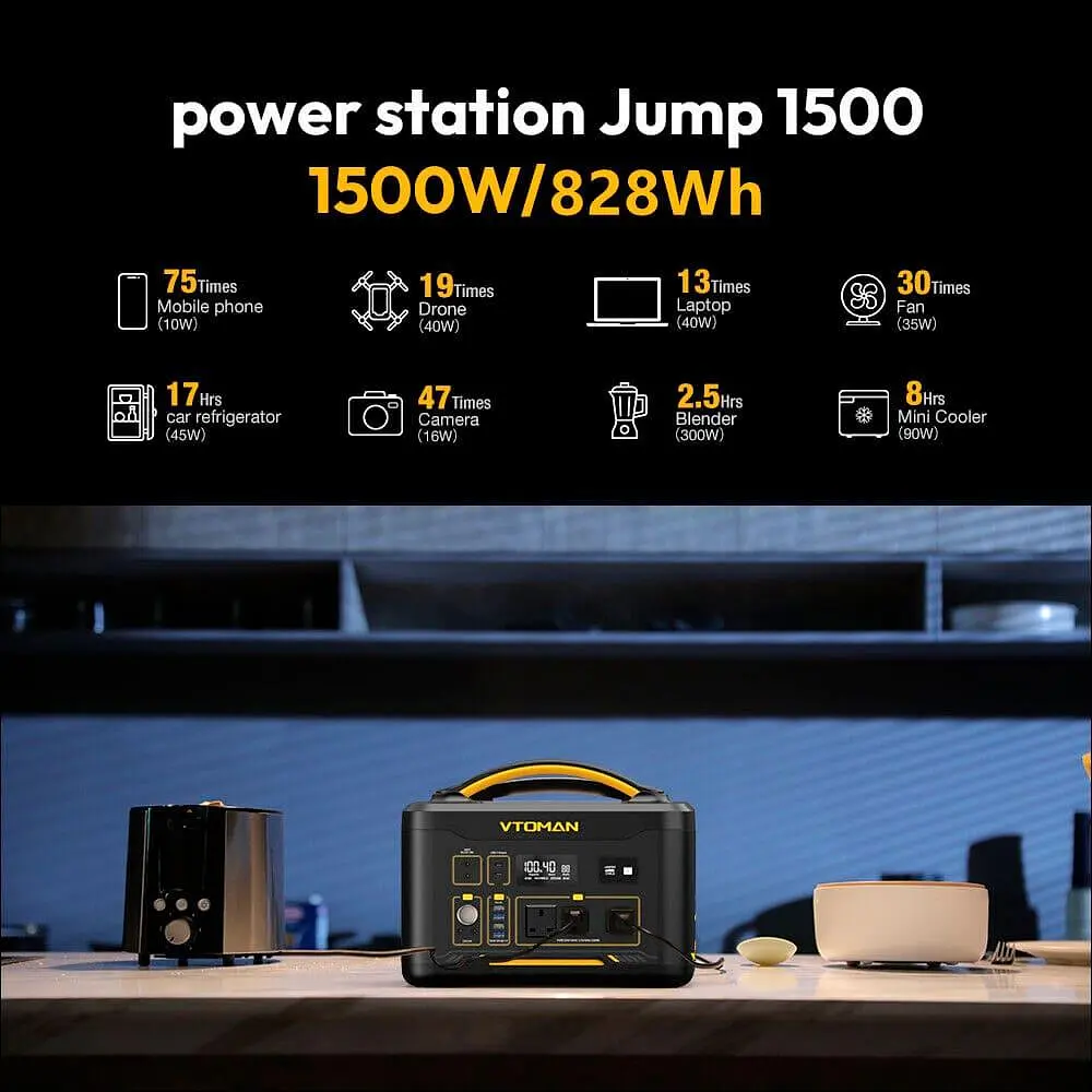 Зарядна станція Vtoman Jump 1500X / 1500 Вт / 828 Вт/ч / LiFePO4 (Jump 1500X) UA - фото 6