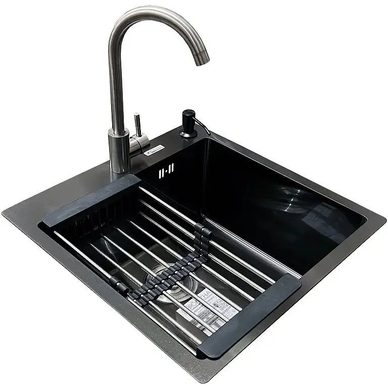 Комплект мойка + смеситель Romzha Arta U-450S BL(A) - фото 3
