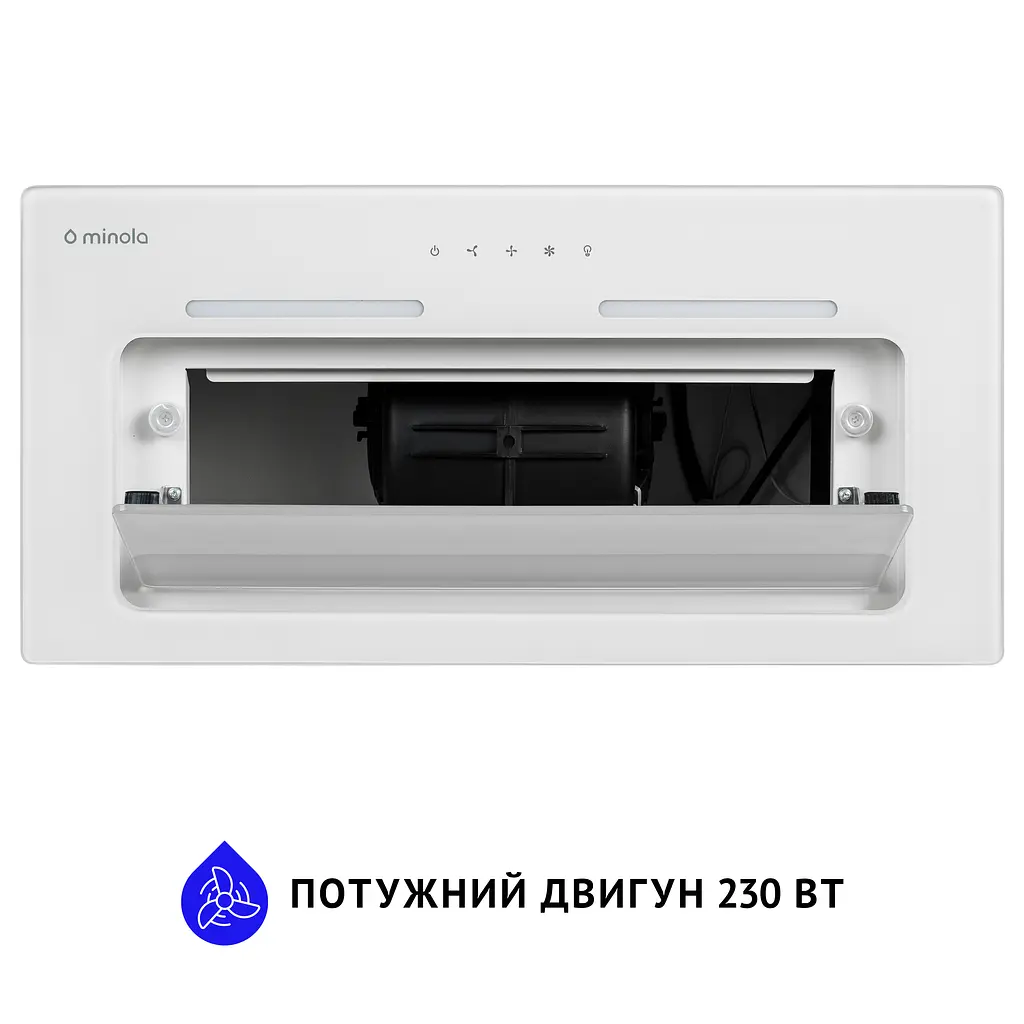 Витяжка повновбудовувана MINOLA HBI 6873 WH GLASS 1200 LED Line - фото 5