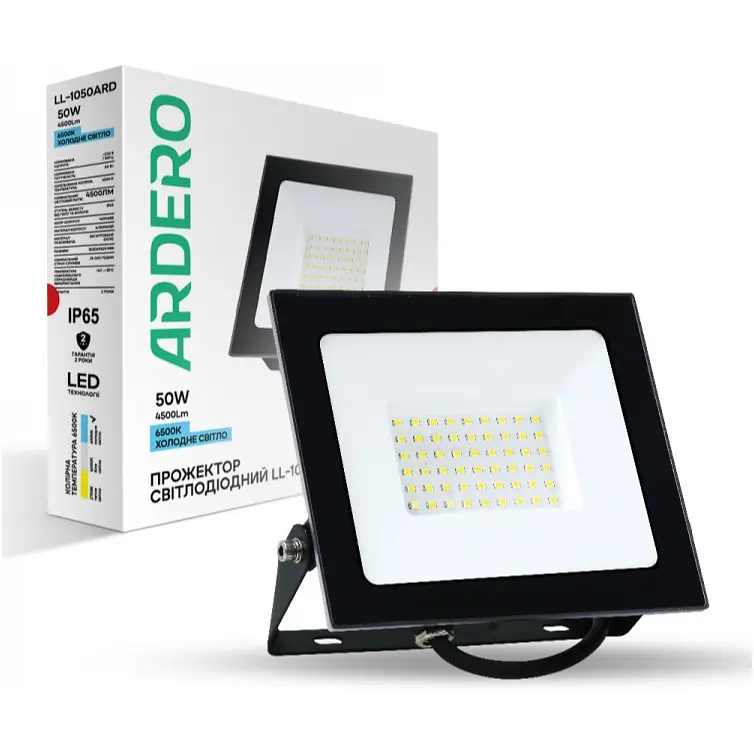 Прожектор світлодіодний Ardero LL-1050ARD 50 Вт 6500K чорний (80018) - фото 2