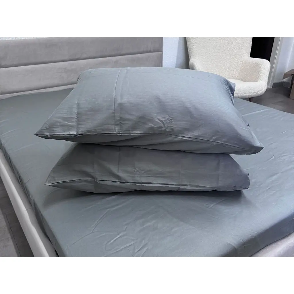 Наволочка Ecotton Natural Grey сатин 70х70 см 2 шт. сіра (24751) - фото 3