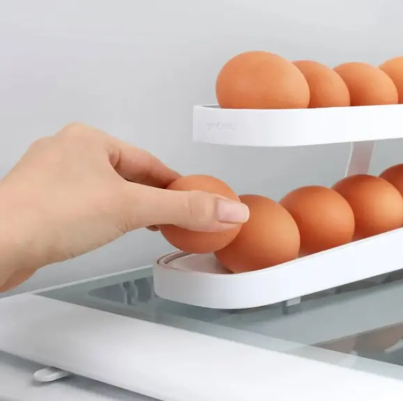 Контейнер для яєць Egg Pan · Дворівневий органайзер – підставка для зберігання яєць у холодильнику - фото 3