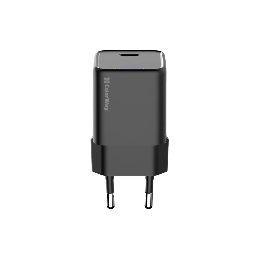 Зарядний пристрій ColorWay GaN Mini 25 Вт порт PD PPS USB-C чорний (CW-CHS052PD-BK) - фото 3