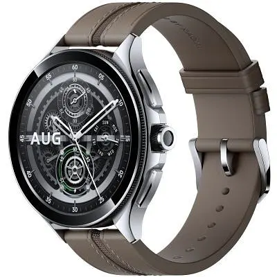 Смарт-часы Xiaomi Watch 2 Pro Bluetooth Silver Case with Brown Leather Strap (1006733) - фото 1