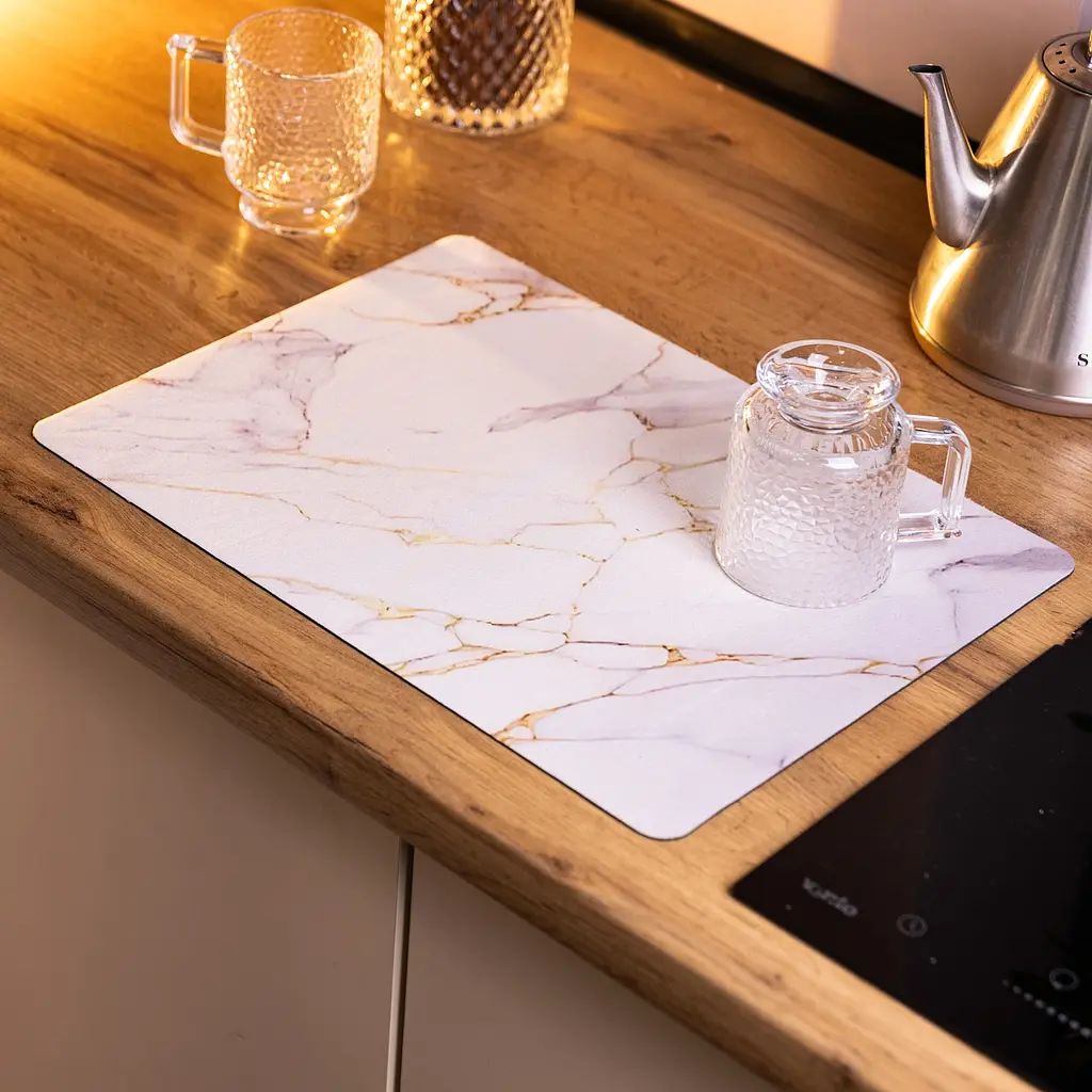 Диатомитовый коврик на кухню для сушки посуды 30×40 (см) моющий влагопоглощающий коврик на столешницу для посуды Yiwu HP-42-27 - фото 4