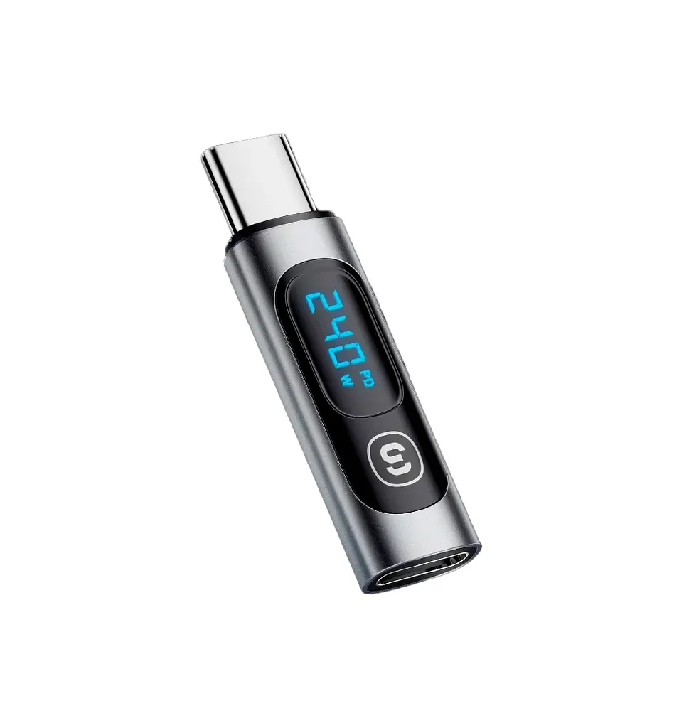 Переходник-измеритель Essager ES-OTG16 OTG Type-C F/M с дисплеем для быстрой зарядки и передачи данных