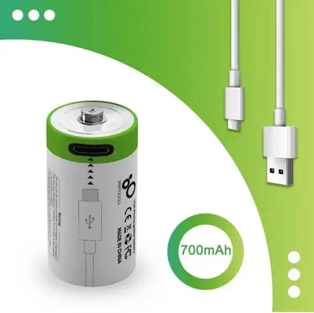 Акумулятор CR123A / 16340 Smartoools 700 mAh 3.7V батарейка із вбудованою зарядкою Type-C - фото 3