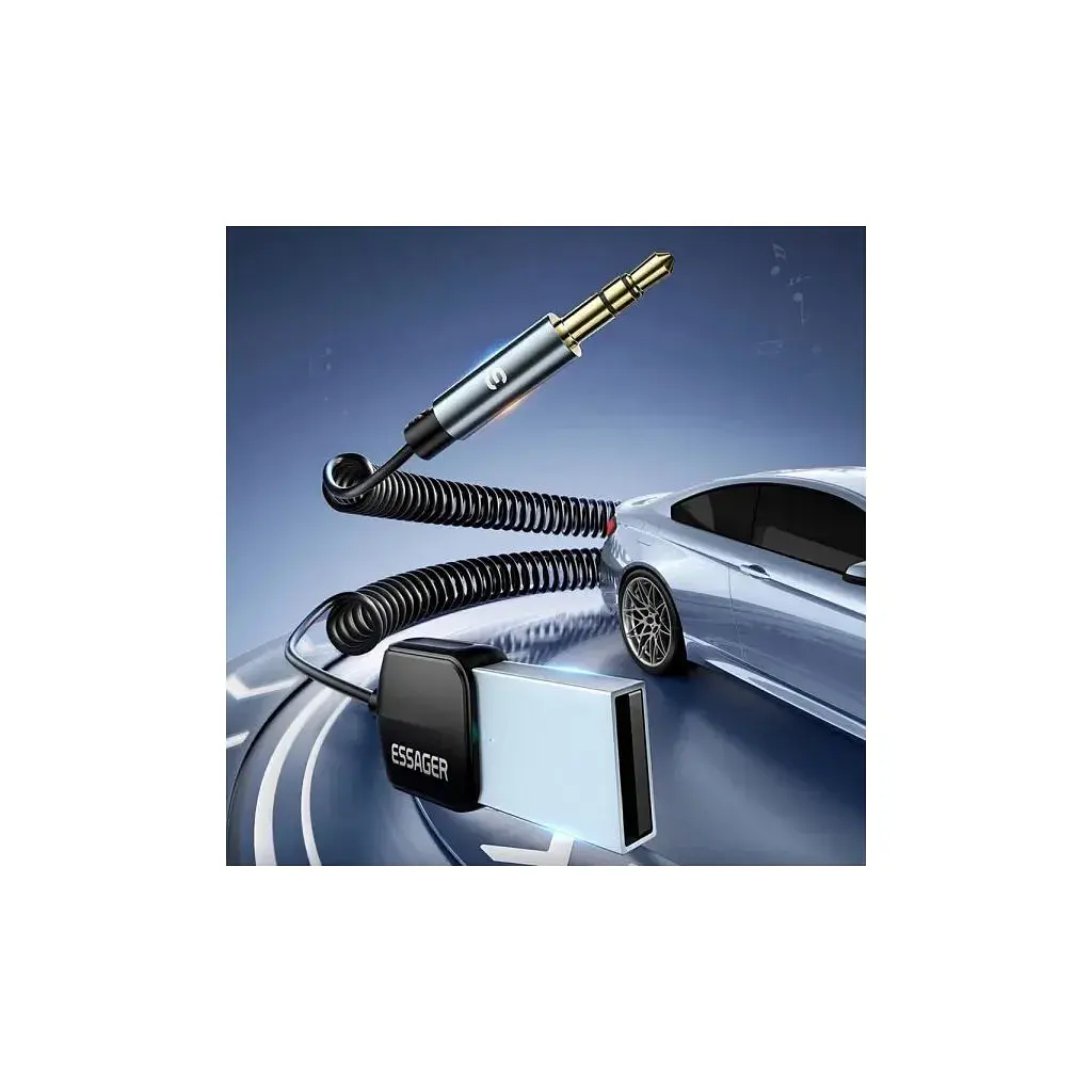Bluetooth трансмітер Essager Lingfeng Bluetooth 5.0 Aux Adapter Car Wireless Receiver USB (EBT-LF01-P) - фото 5