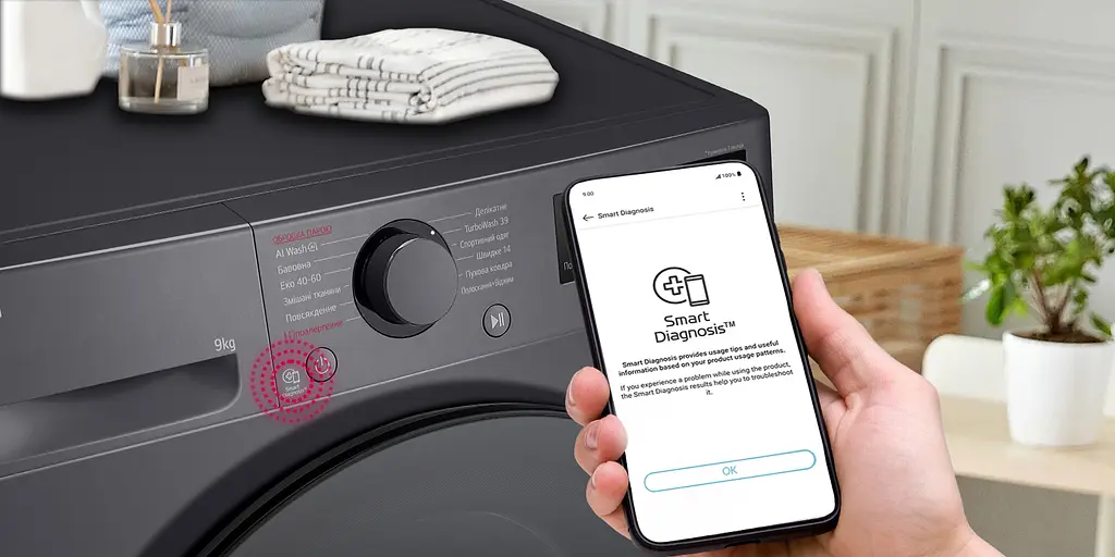 LG Пральна машина фронтальна, 9кг, 1200, A, 48см, дисплей, пара, інвертор, чорний - фото 3
