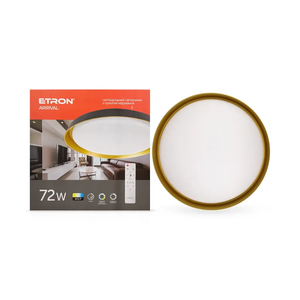 Світлодіодний світильник Smart ARRIVAL 1-ESP-2051 72W Gold&Black IP20 ETRON - фото 2
