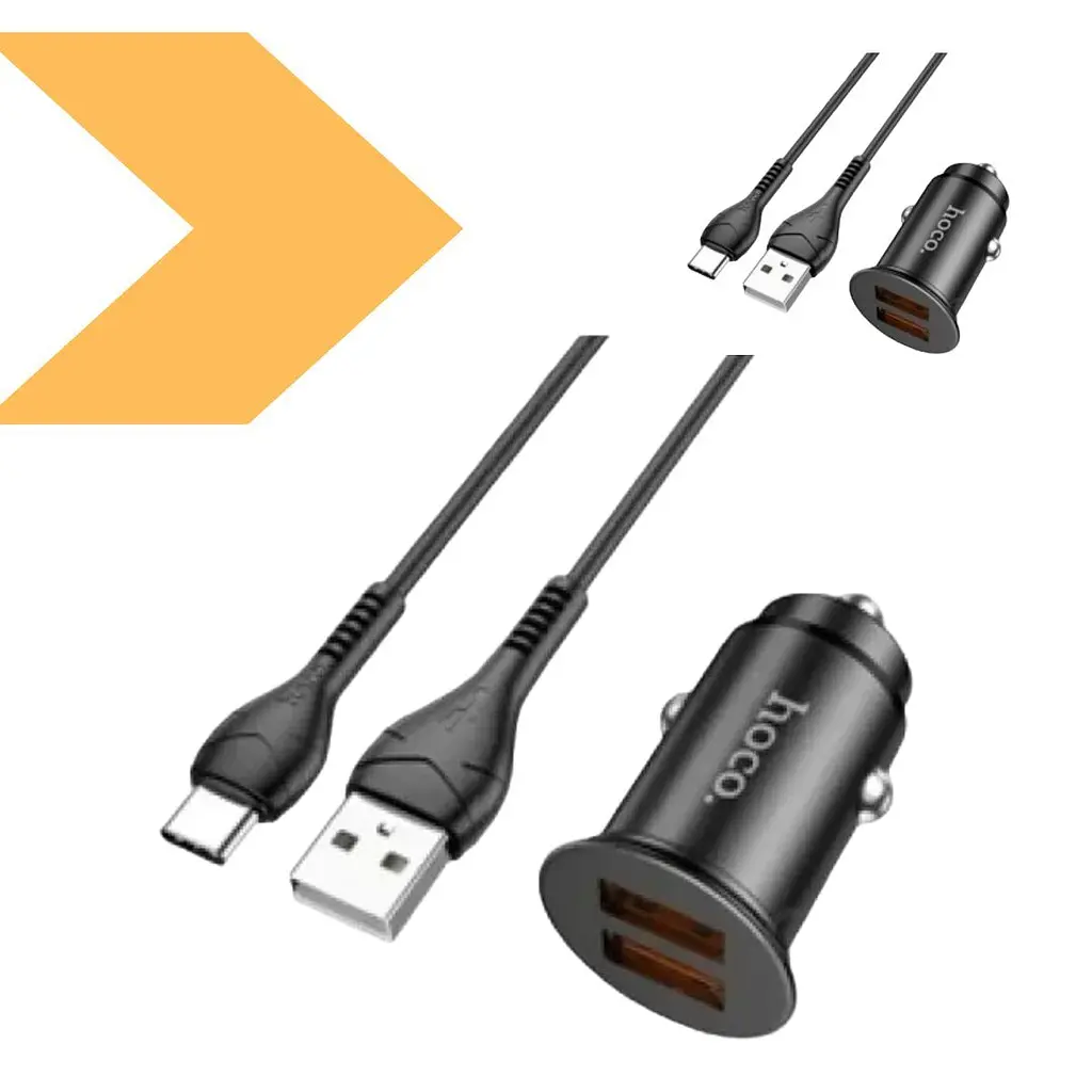 Автомобільний зарядний пристрій з підтримкою швидкої зарядки QC3.0 Hoco NZ1 36W Type-C (37370-01_235) - фото 2