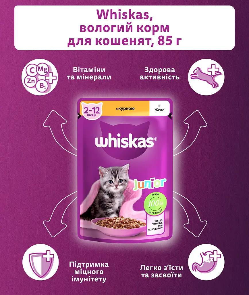 Набор влажного корма для котят Whiskas Микс 1.02 кг (85 г x 12 шт.) - фото 4
