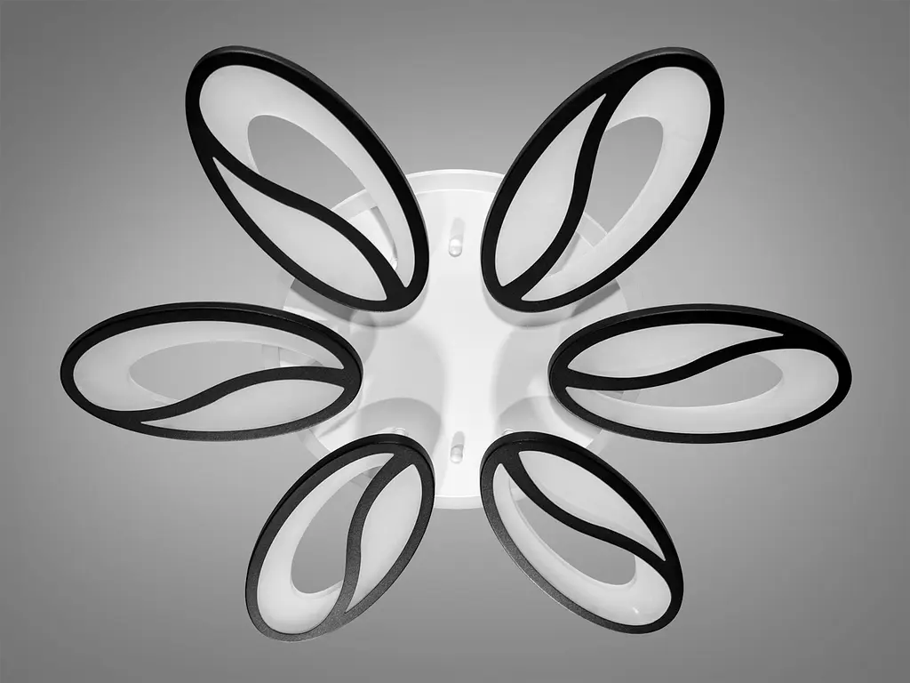 Потолочная LED люстра с диммером и LED подсветкой, 105 Вт, черная - фото 4