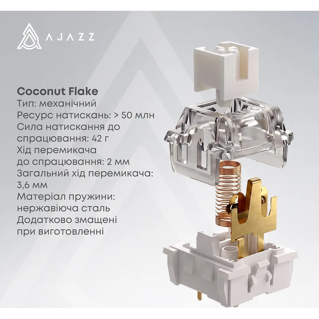 Клавіатура Ajazz AK820 V2 Coconut Flake Switch фіолетова/біла/синя (AK820-V2-CF-PWB) [175694] - фото 7