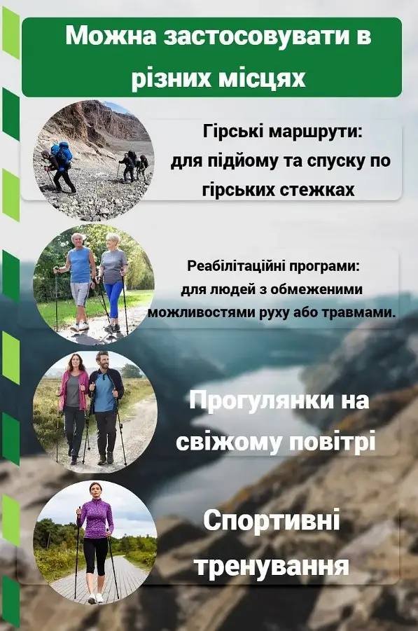 Палки для скандинавской ходьбы PowerPlay 9111 Lykke Green 80-135 см (пара) + 2-и пары сапог + чехол (PP_9111_Green) - фото 8