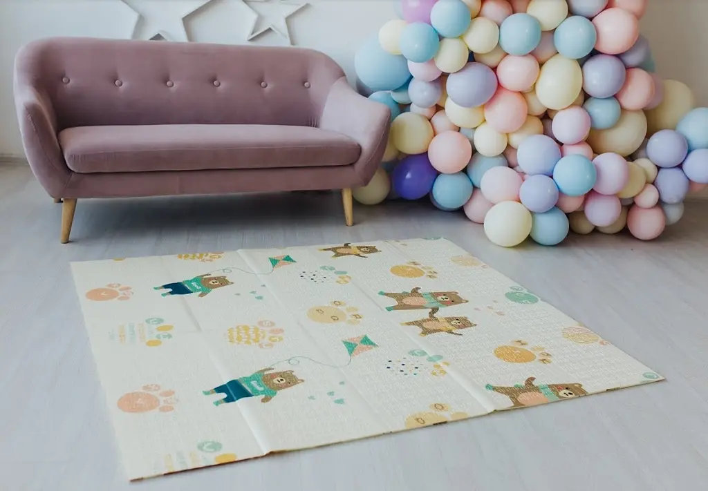 Дитячий двосторонній складаний килимок Poppet Парк і Прогулянка ведмежат, 150х180 см (PP002-150) - фото 7