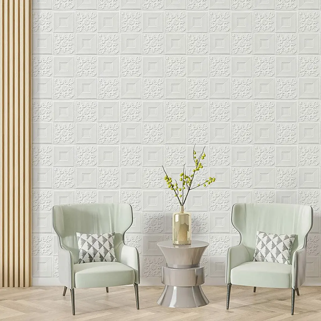Самоклеющаяся декоративная потолочно-стеновая 3D панель Sticker Wall фигуры 700x700x5мм 114 SW-00000006 - фото 5
