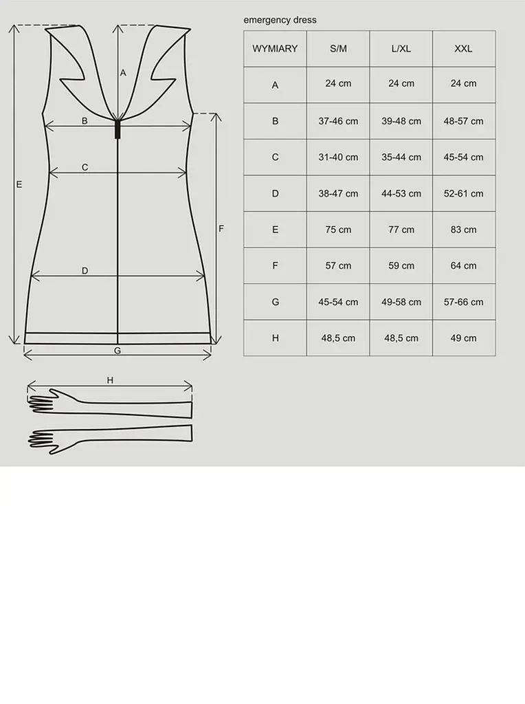 Эротический костюм Obsessive Emergency dress S/M белый - фото 3