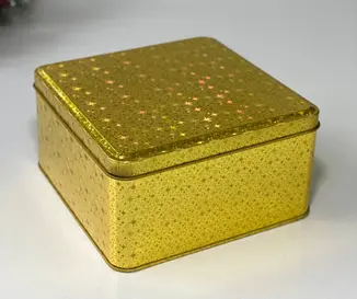 Банка Чеканка золота 450 г квадратна 15.5x15.5x8.3 см