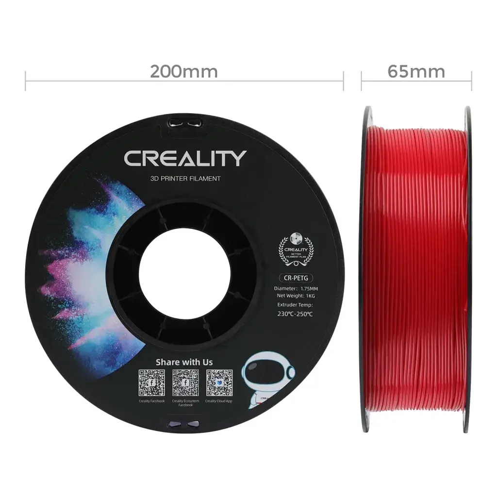 Пластик для 3D-принтера Creality PETG 1.75мм, red, 1кг (3301030038) - фото 6