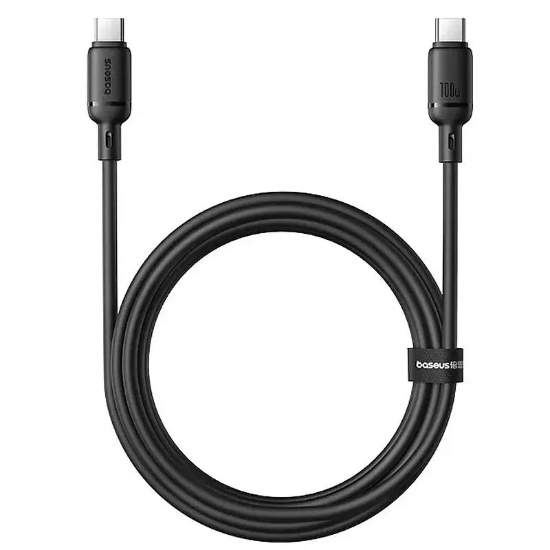 Дата кабель Baseus Silky Series OS Fast Charging Type-C to Type-C 100W (1m) (P10377704) Cluster Black - фото 2