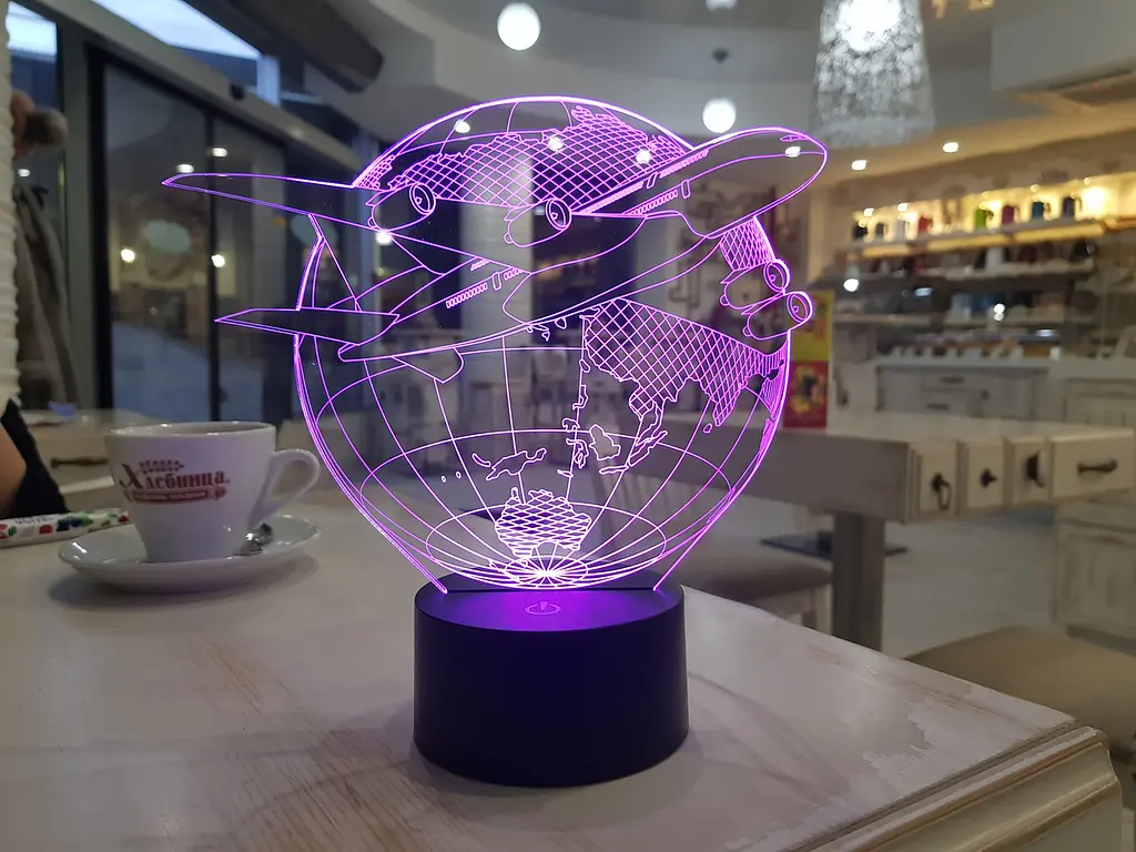 Нічник-світильник 3D Літак 3 3DTOYSLAMP 25х14 см osv0001149 - фото 2