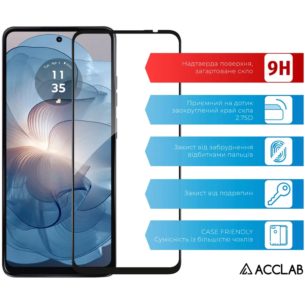 Скло захисне ACCLAB Full Glue MOTO G24 Power Black (1283126591778) - фото 3