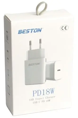 Мережевий зарядний пристрій Beston, White, 1xUSB-C, 12V/1.5A (AAC1847) - фото 6