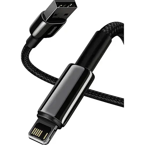 Кабель Baseus Tungsten Gold Fast Charging Cable USB to Lightning 2.4A 2m CALWJ-A01 Black - фото 2