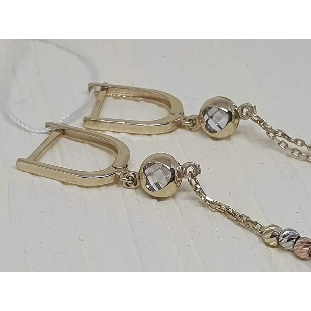 Золоті сережки-підвіски Favoritum. 2499 - фото 5