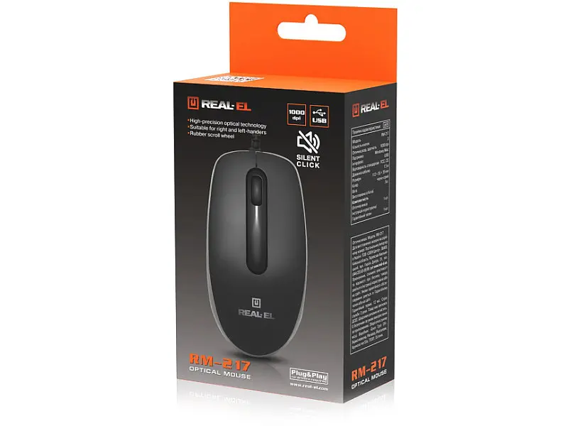 Миша REAL-EL RM-217 Black (EL123200038) - фото 9