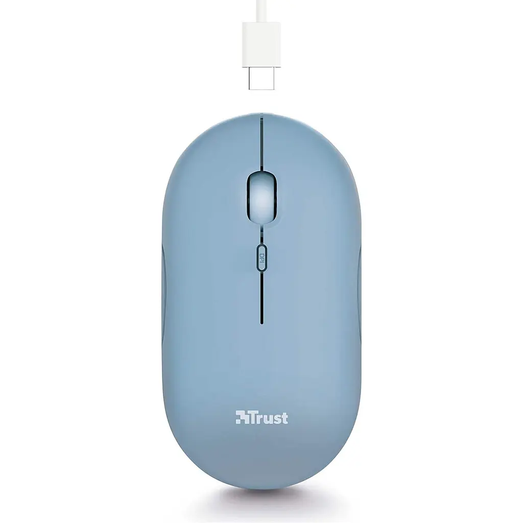 Мышь Trust Puck Rechargeable Wireless Ultra-Thin Silent Blue (24126) [93107] - фото 5