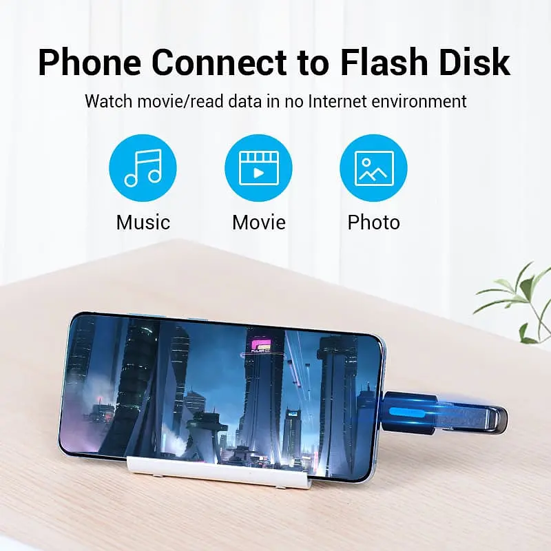 Перехідник USB 2.0 Type-C USB AF (OTG) PVC Vention чорний - фото 5