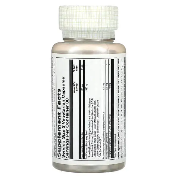 Комплекси Total Cleanse Respiratory 60 капсул Solaray vit0005615 - фото 2