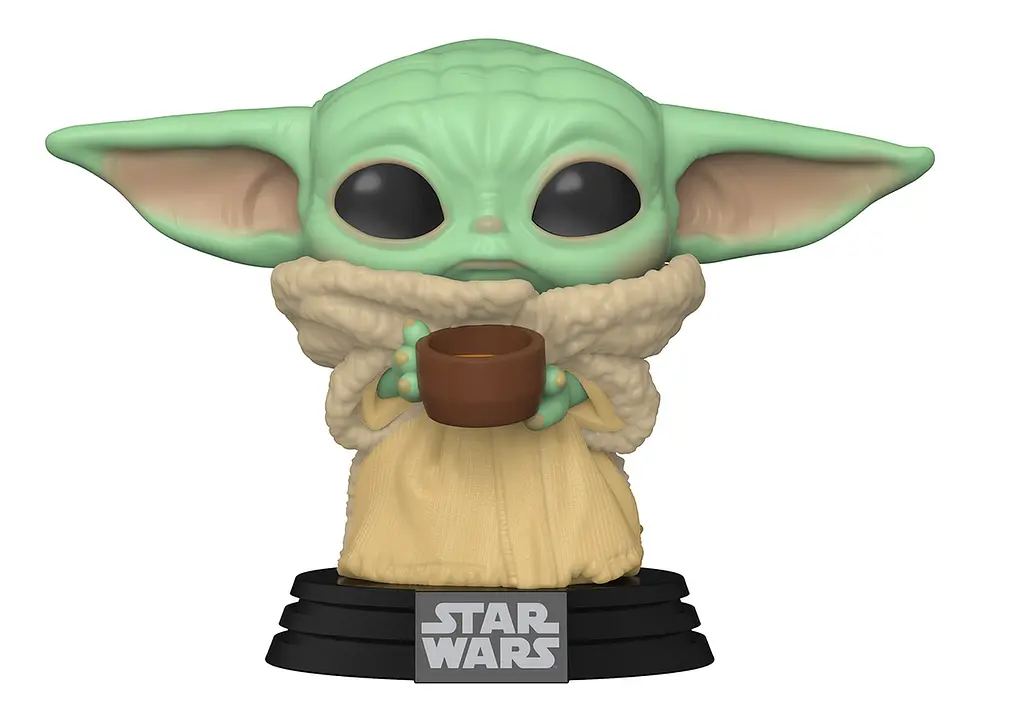 Фигурка Funko Pop Фанко Поп Мандалорец The Child with Cup Малыш Йода с чашкой 10 см SW BY 378 - фото 2