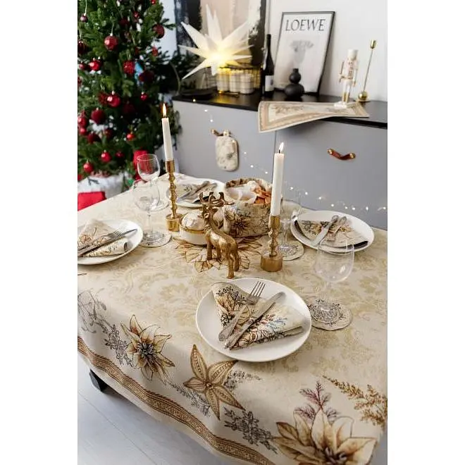 Скатерть Прованс Золотой праздник гобелен 135х180 см (36317) - фото 4