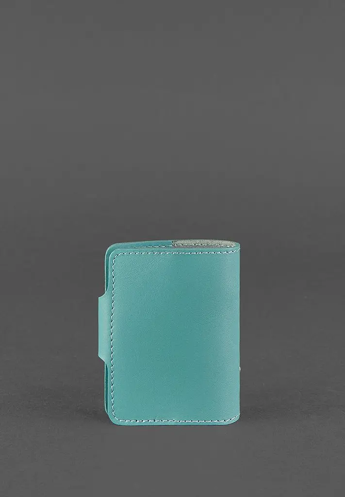 Жіночий шкіряний кард-кейс 7.1 (Книжечка) бірюзовий - фото 5