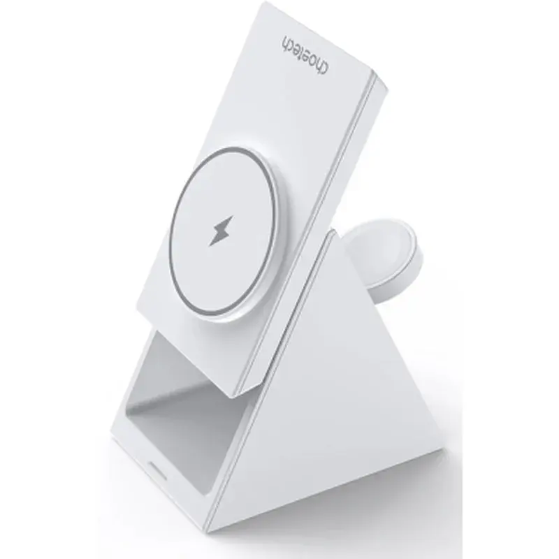 Зарядний пристрій Choetech Wireless magnetic 3-in-1 15W white (T600-F) - фото 2