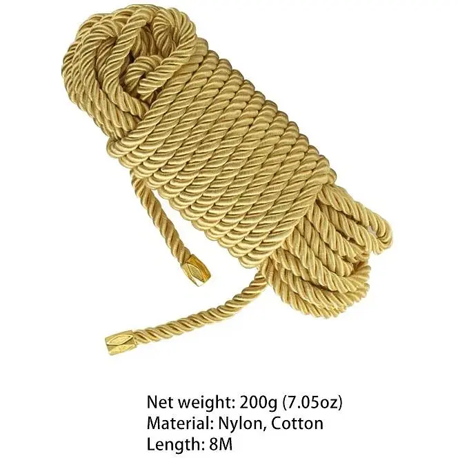 Мотузка для шибарі Lockink Sevanda Shibari Pratice Rope Golden, 8 метрів - фото 3