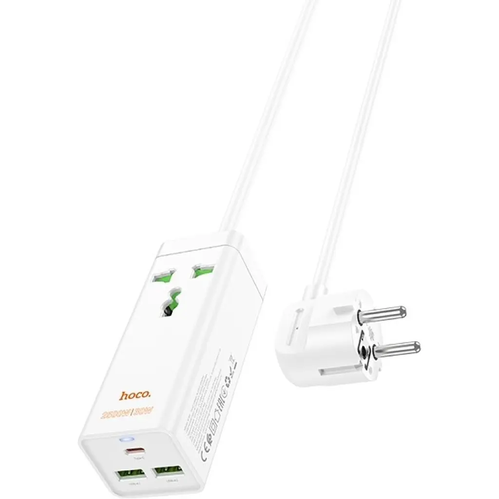 Мережевий фільтр Hoco AC9A Talent PD30W White [601641] [122405] - фото 2