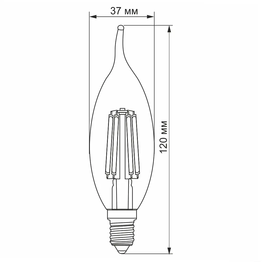 Світлодіодна лампа Videx Filament 6 W E14 4100 K (VL-C37Ft-06144) - фото 3
