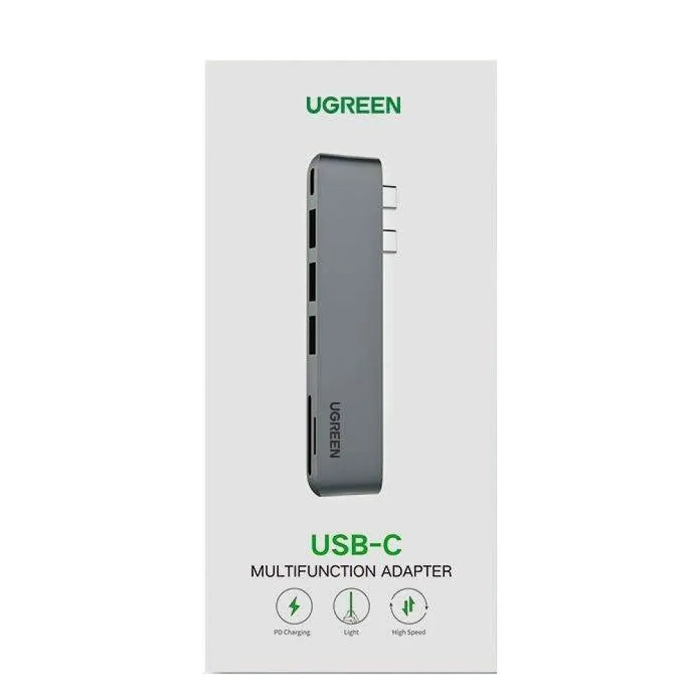 USB-Хаб Ugreen CM251 Dual USB-C To HDMI+3*USB 3.0 A+Type C Female Converter - фото 2