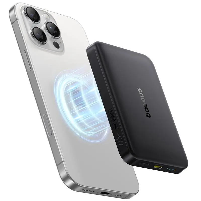 Портативное ЗУ Power Bank Baseus EnerFill FM12 Qi2 Magnetic 22.5W с БЗУ 10000mAh (E00285) Cosmic Black - фото 3