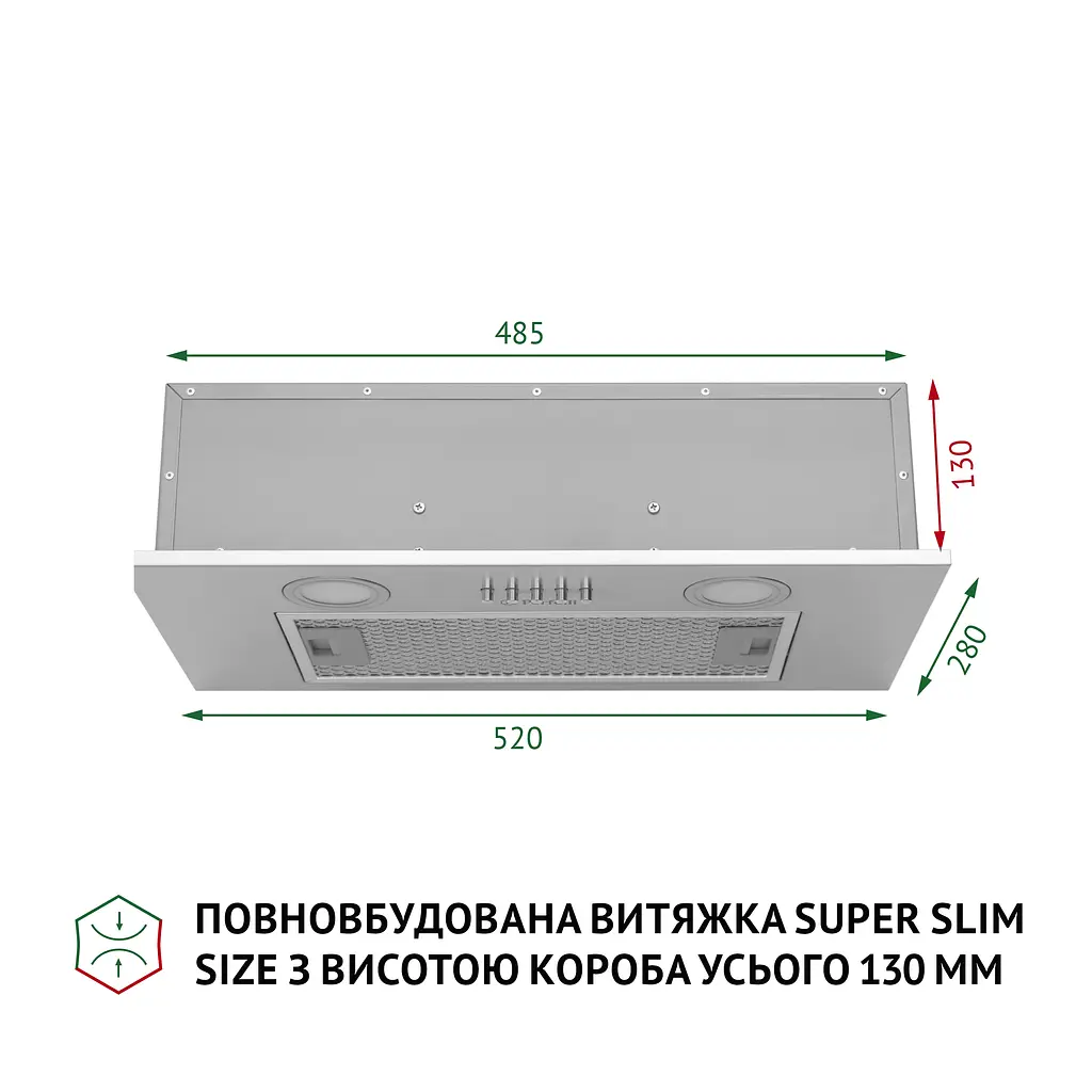 Витяжка повновбудована PERFELLI BI 5252 I 700 LED - фото 2