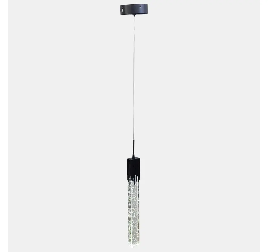 Світлодіодний підвіс Artlight 2006/1BK з бульбашковим склом, чорний, 5 Вт - фото 4