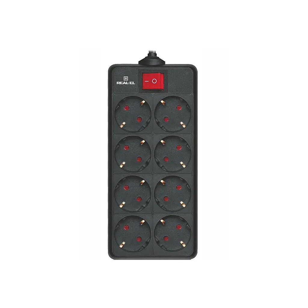 Мережевий фільтр живлення REAL-EL RS-8 Protect 5m, black (EL122300024) - фото 6
