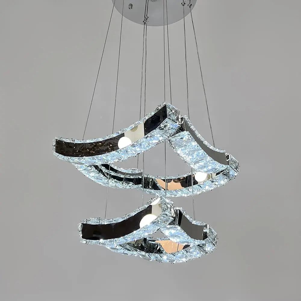 Элегантная хрустальная люстра на 2 яруса 28+20 см Ст. (T) C 206/2 (300+200) | Line F - фото 2