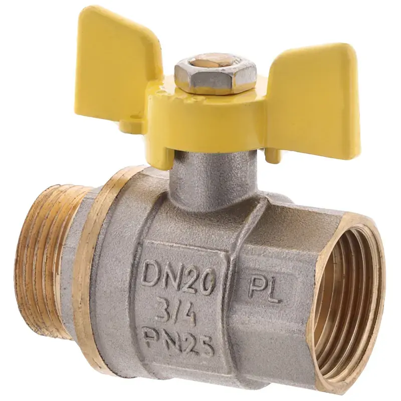 Кран кульовий Ferro Pl 3/4" ГШМ газ art. 607 (латунна куля) FE0561