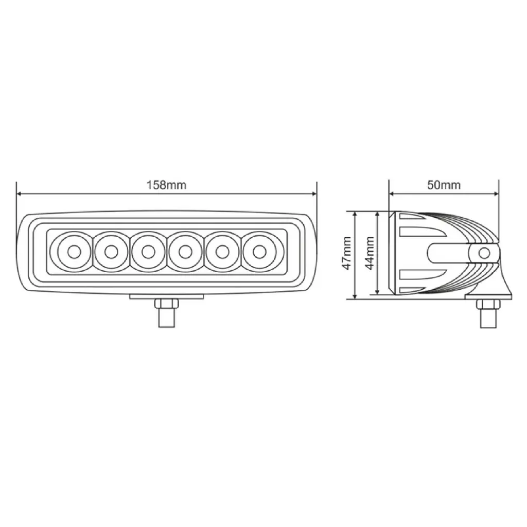 LED фара Brevia Sport 10-30V 18W 1320 Lm Дальний світло Алюмінієвий корпус (10611SX1) - фото 2