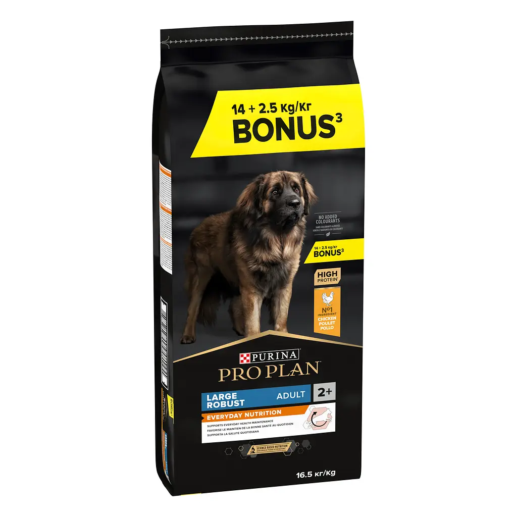 Сухий корм для дорослих собак великих порід Purina Pro Plan Large Robust Adult з куркою 14 кг + 2.5 кг (12375799)  - фото 2